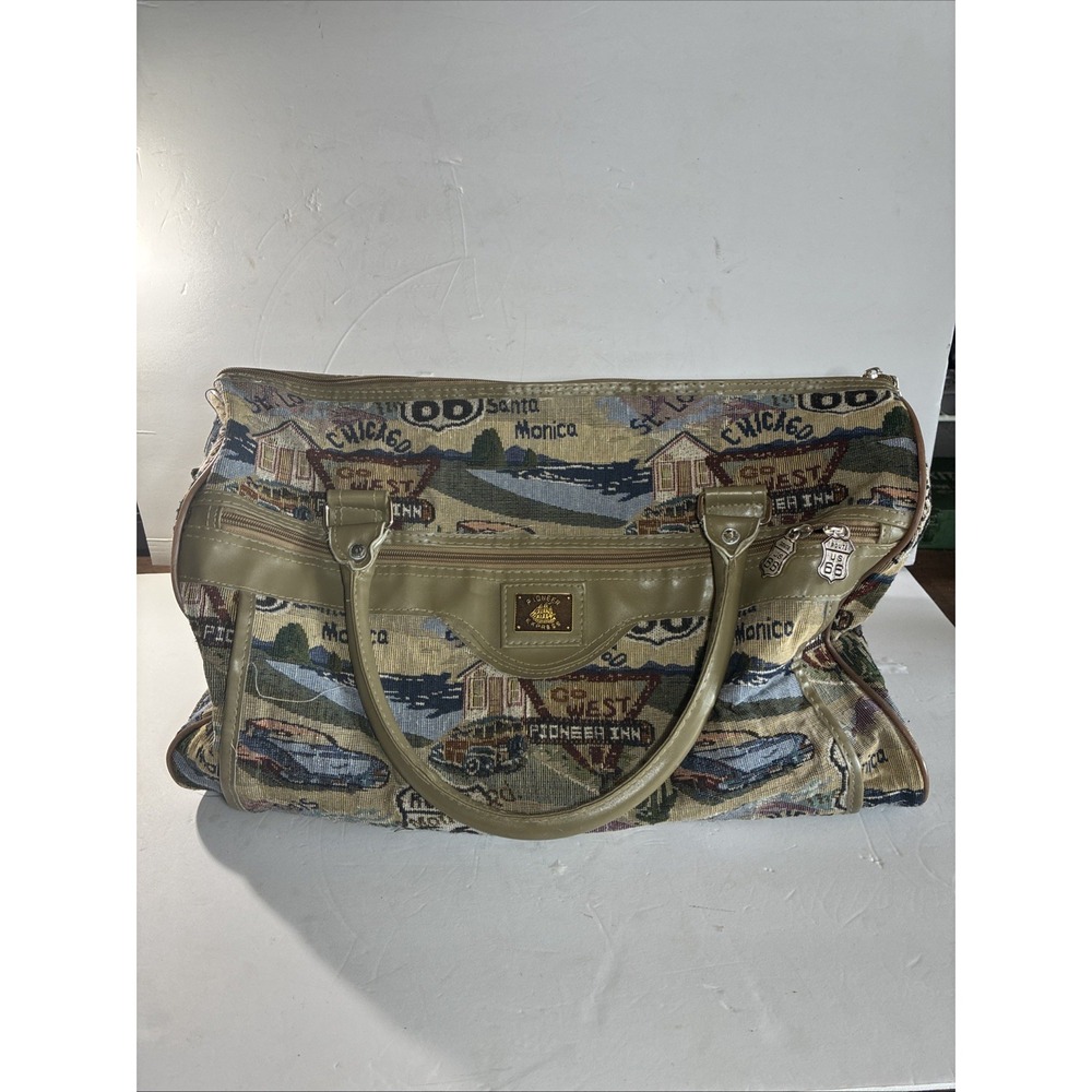 Vintage Pioneer Express Route 66 Tapestry Weekender Travel Bag